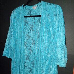 Lularoe Green Sheer Cardigan Size medium NWOT